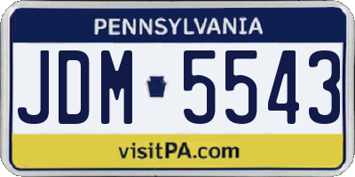 PA license plate JDM5543