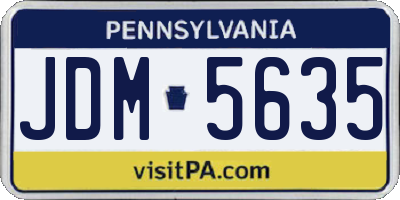 PA license plate JDM5635