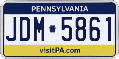 PA license plate JDM5861