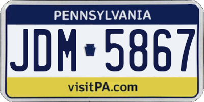 PA license plate JDM5867