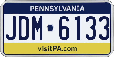 PA license plate JDM6133