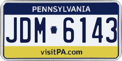 PA license plate JDM6143
