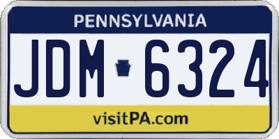 PA license plate JDM6324