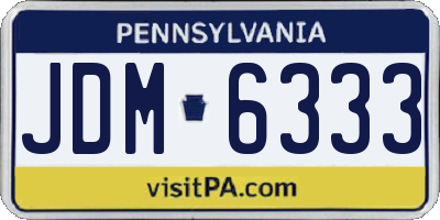 PA license plate JDM6333