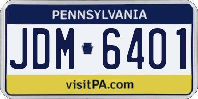 PA license plate JDM6401