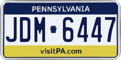 PA license plate JDM6447