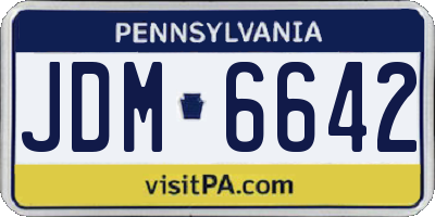 PA license plate JDM6642