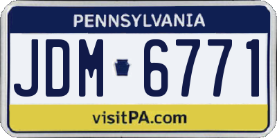 PA license plate JDM6771