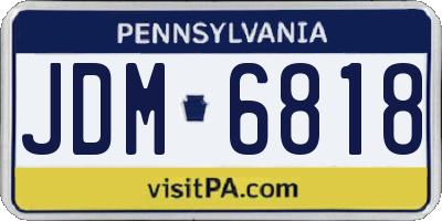 PA license plate JDM6818