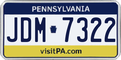 PA license plate JDM7322