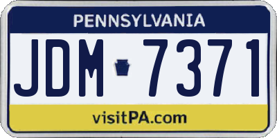 PA license plate JDM7371