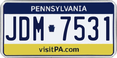 PA license plate JDM7531