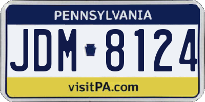 PA license plate JDM8124