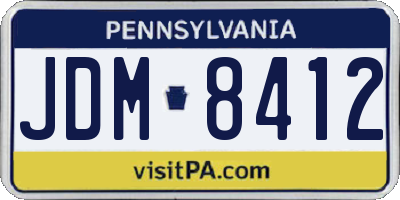 PA license plate JDM8412