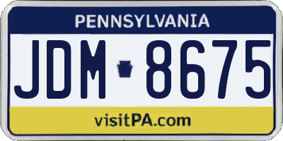 PA license plate JDM8675