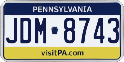 PA license plate JDM8743
