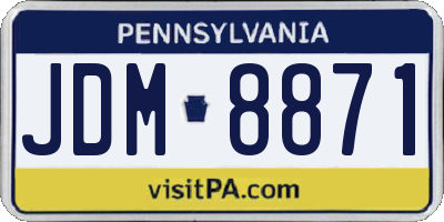 PA license plate JDM8871