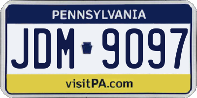 PA license plate JDM9097