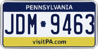 PA license plate JDM9463