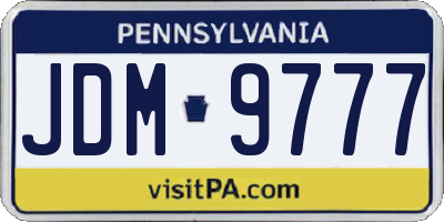 PA license plate JDM9777