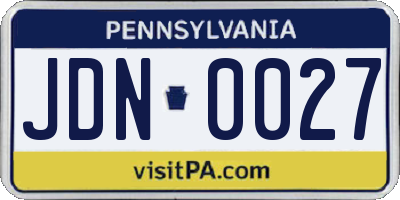 PA license plate JDN0027