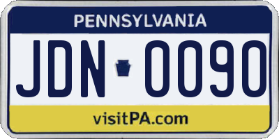 PA license plate JDN0090