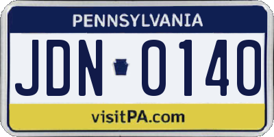 PA license plate JDN0140