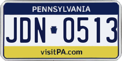 PA license plate JDN0513