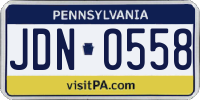 PA license plate JDN0558