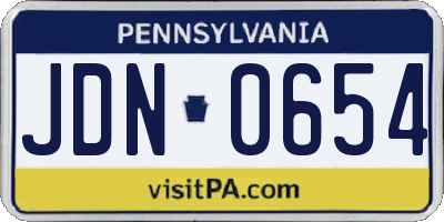 PA license plate JDN0654