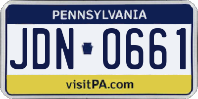 PA license plate JDN0661