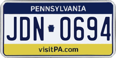 PA license plate JDN0694