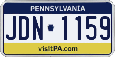 PA license plate JDN1159