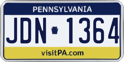 PA license plate JDN1364