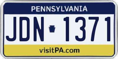 PA license plate JDN1371