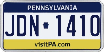 PA license plate JDN1410