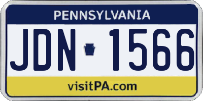 PA license plate JDN1566