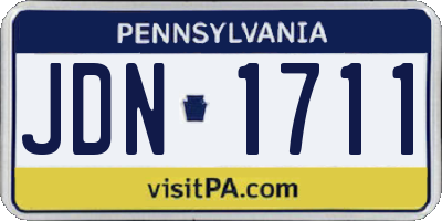 PA license plate JDN1711