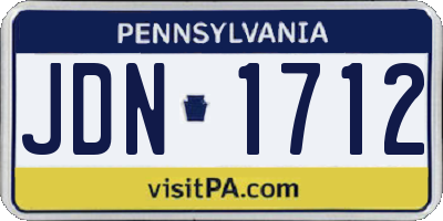 PA license plate JDN1712