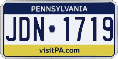 PA license plate JDN1719