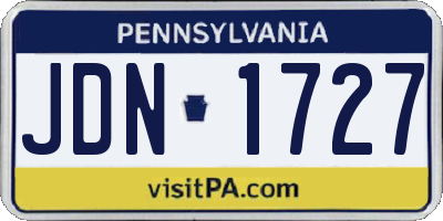 PA license plate JDN1727