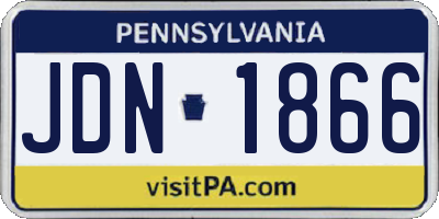 PA license plate JDN1866