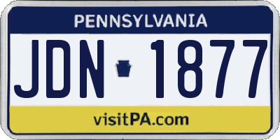 PA license plate JDN1877