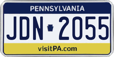 PA license plate JDN2055
