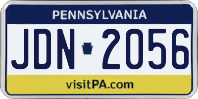 PA license plate JDN2056