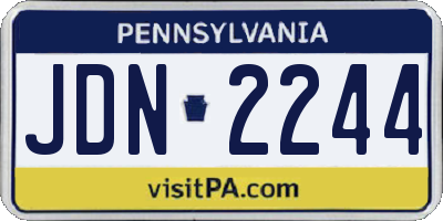 PA license plate JDN2244
