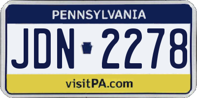 PA license plate JDN2278