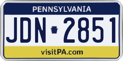 PA license plate JDN2851