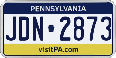PA license plate JDN2873