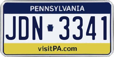 PA license plate JDN3341